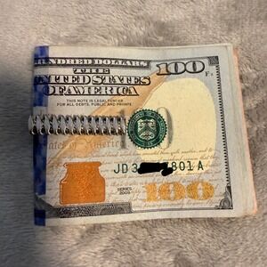 Vintage MANET Spiral Money Clip Tie Bar Silver Tone Mid Century USA